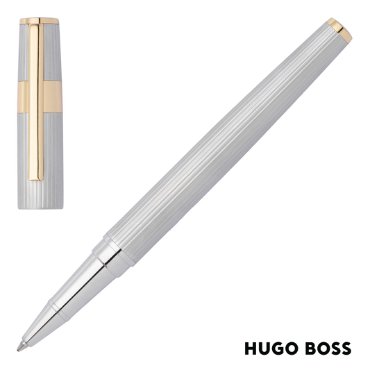 Hugo Boss Pen Gear Pinstripe Silver/Gold Rollerball (HSV2855B)
