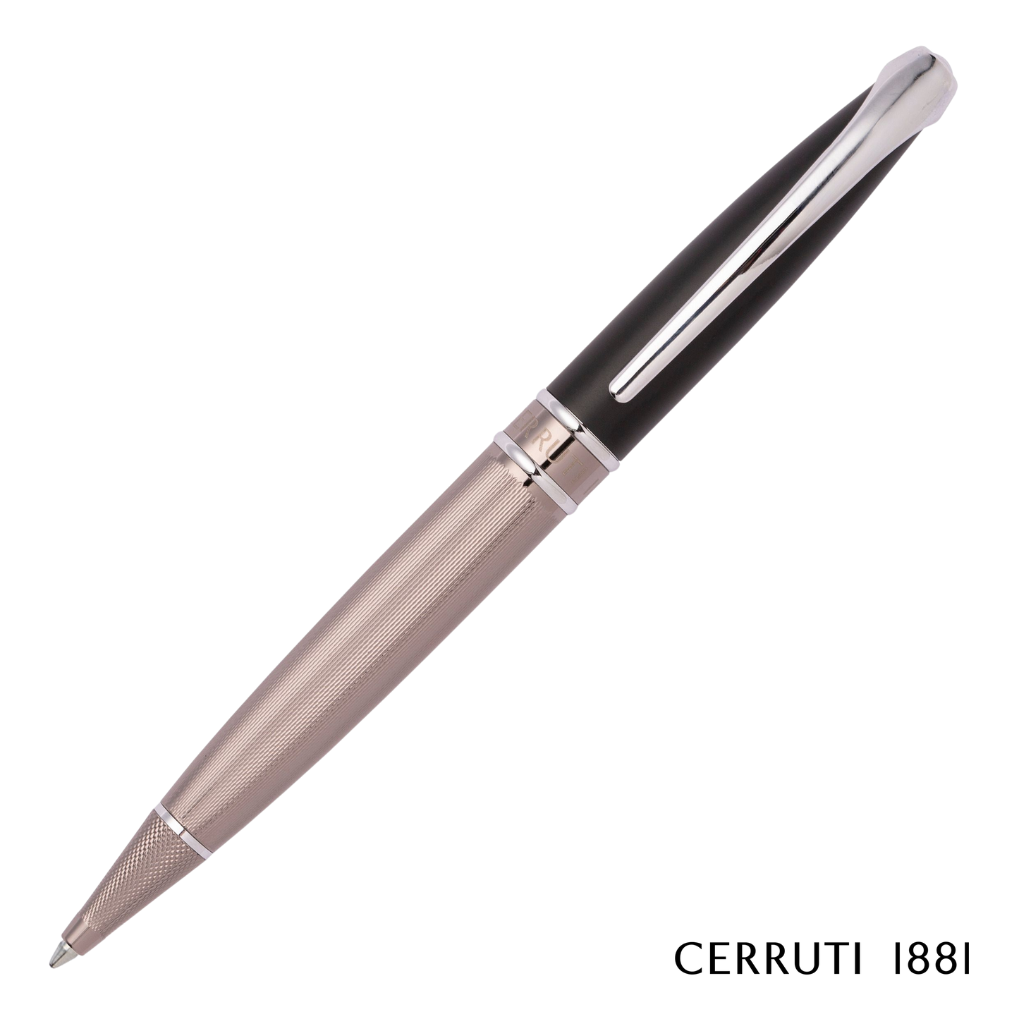 Cerruti 1881 Pen Set Abbey Diamond Gun (Ballpoint pen & Rollerball pen - NPBR245D)