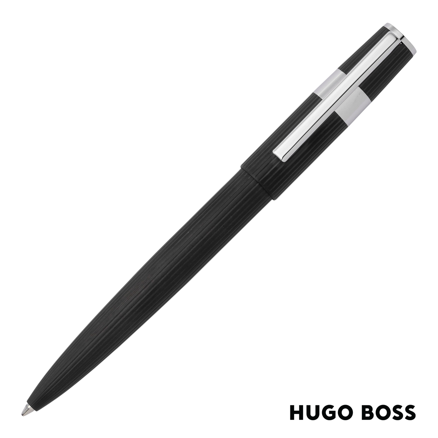 Hugo Boss Pen Gear Pinstripe Black/Chrome Ballpoint (HSV2854A)
