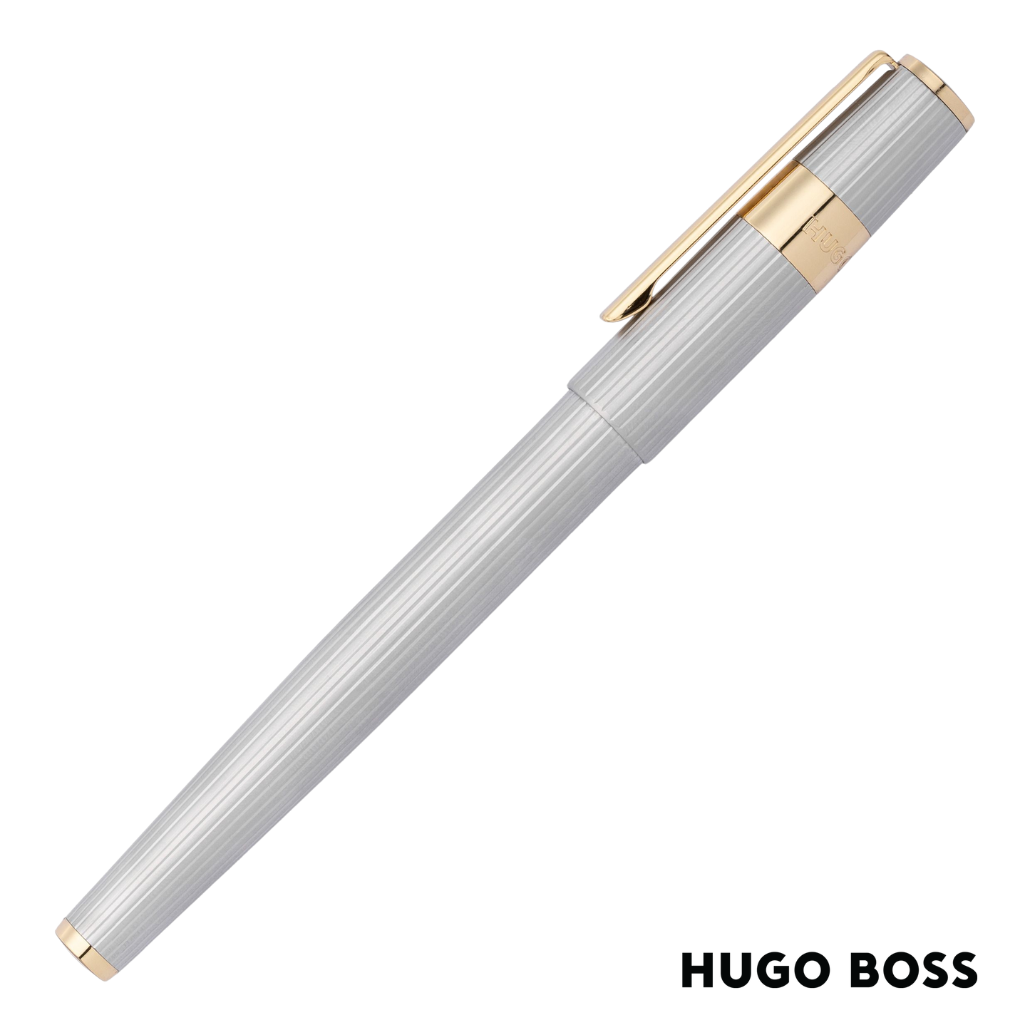 Hugo Boss Pen Gear Pinstripe Silver/Gold Rollerball (HSV2855B)