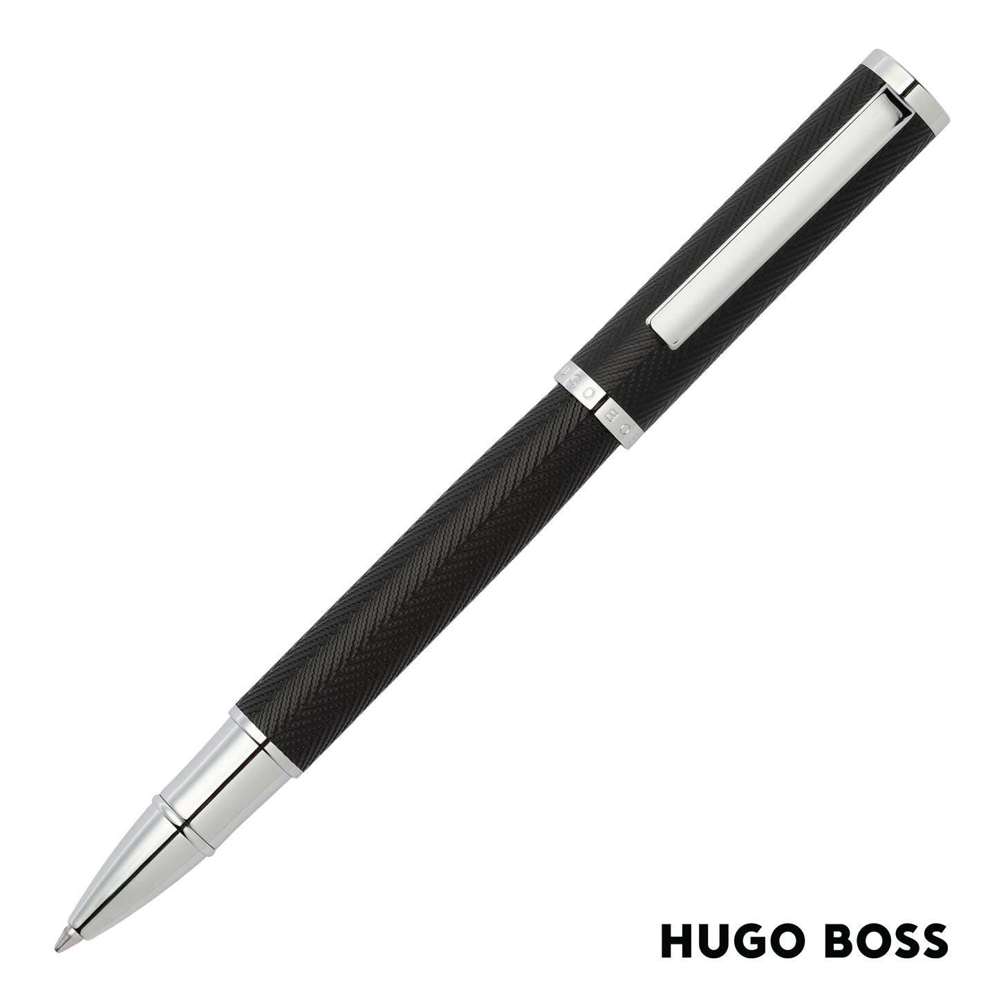 Hugo Boss Pen Formation Herringbone Chrome Rollerball (HSI1065B)