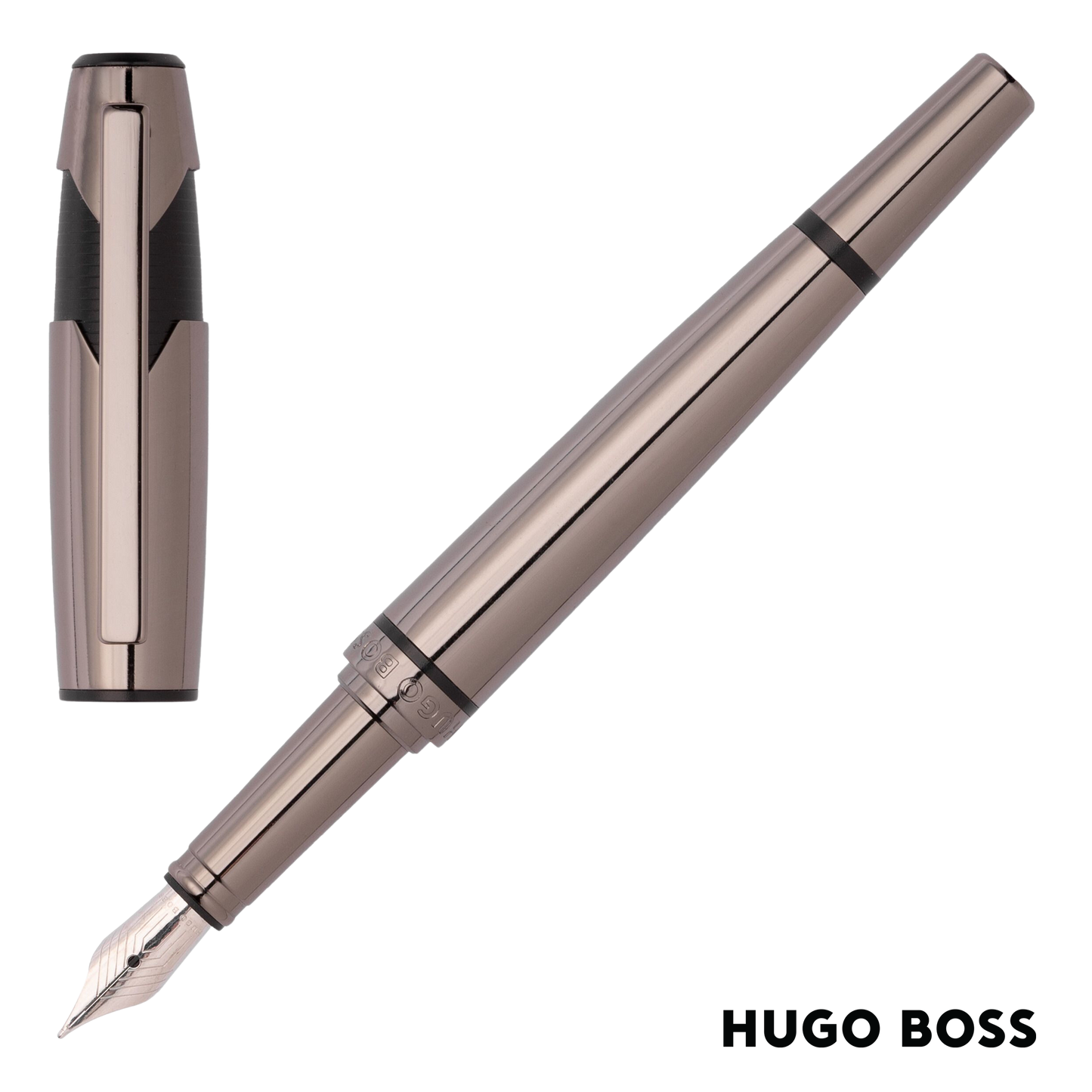 Hugo Boss Pen Chevron Black Fountain  (HSS2522D)