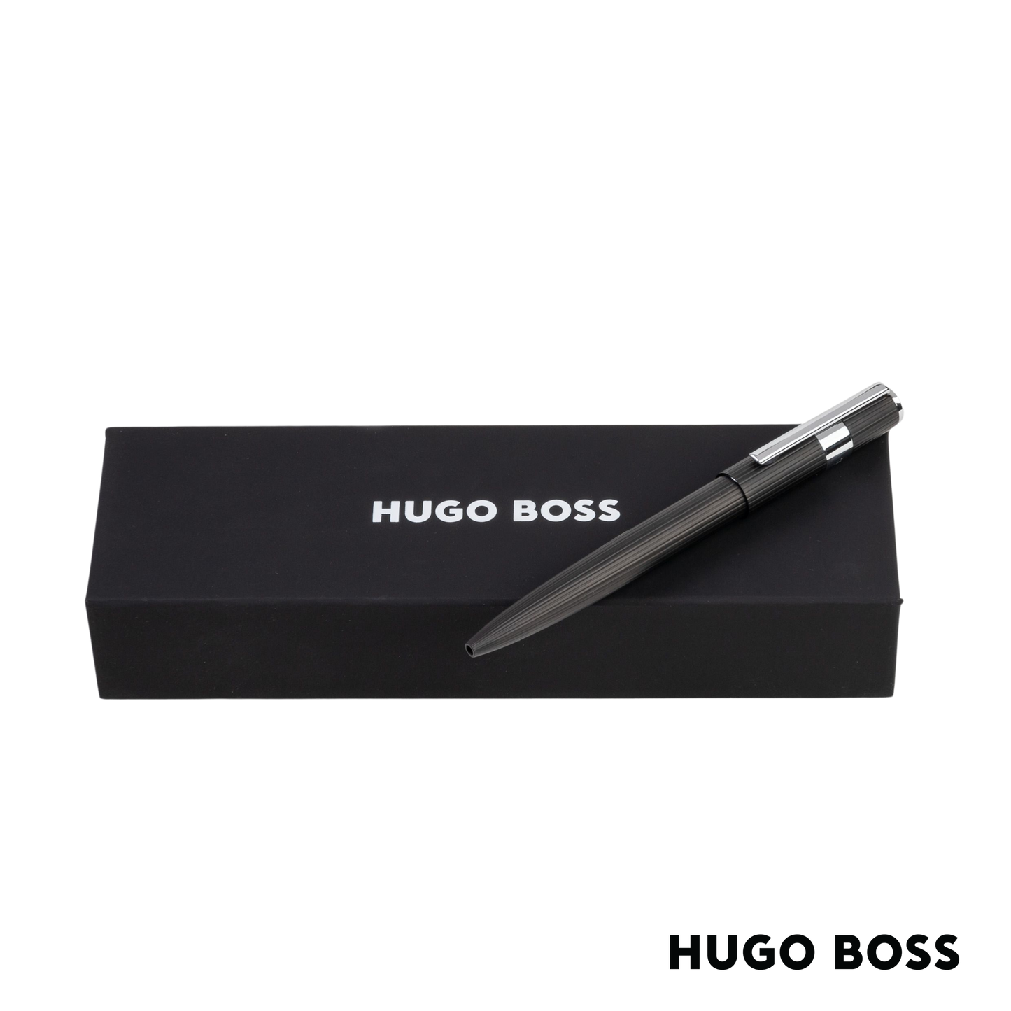 Hugo Boss Pen Gear Pinstripe Black/Chrome Ballpoint (HSV2854A)
