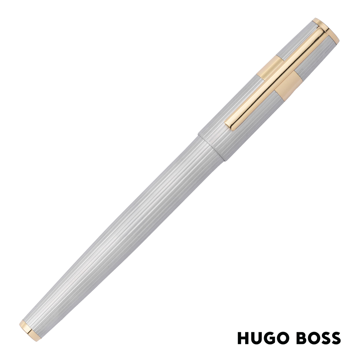 Hugo Boss Pen Gear Pinstripe Silver/Gold Rollerball (HSV2855B)
