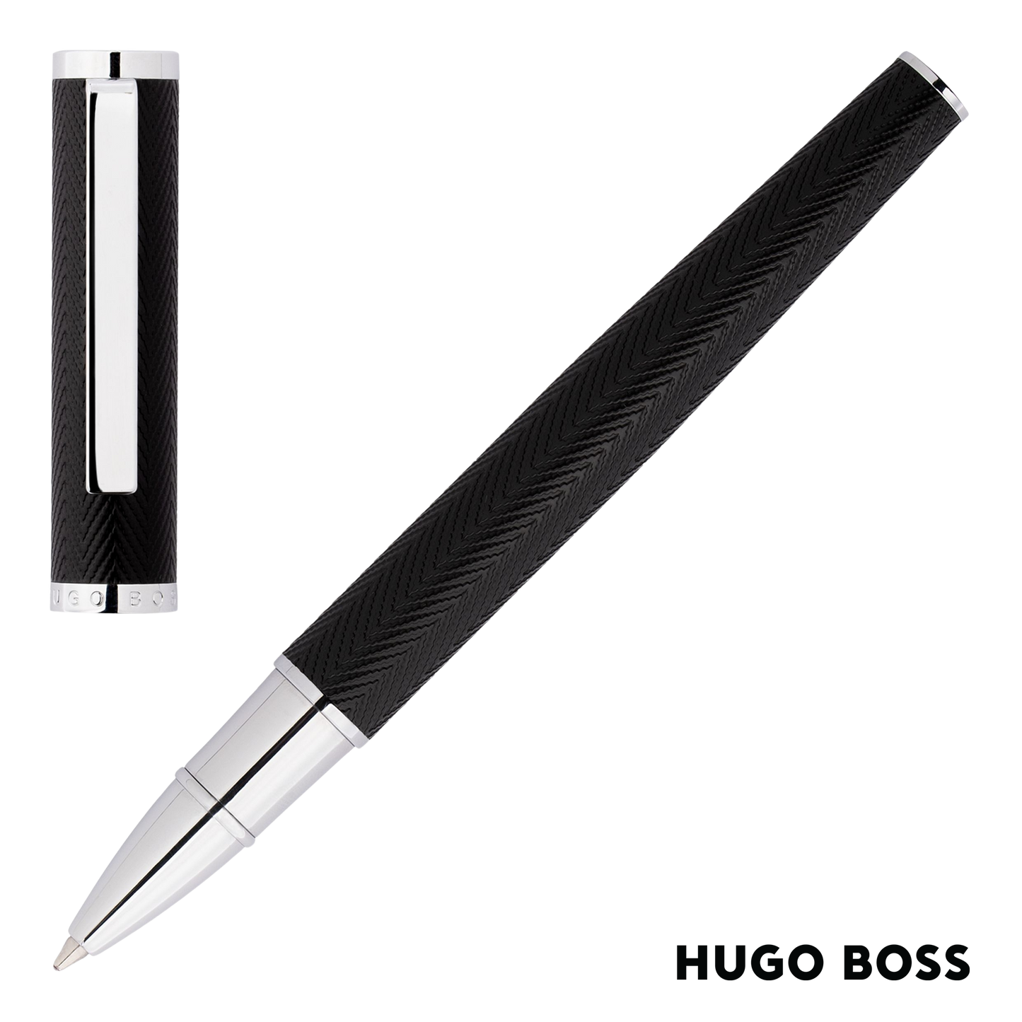 Hugo Boss Pen Formation Herringbone Chrome Rollerball (HSI1065B)