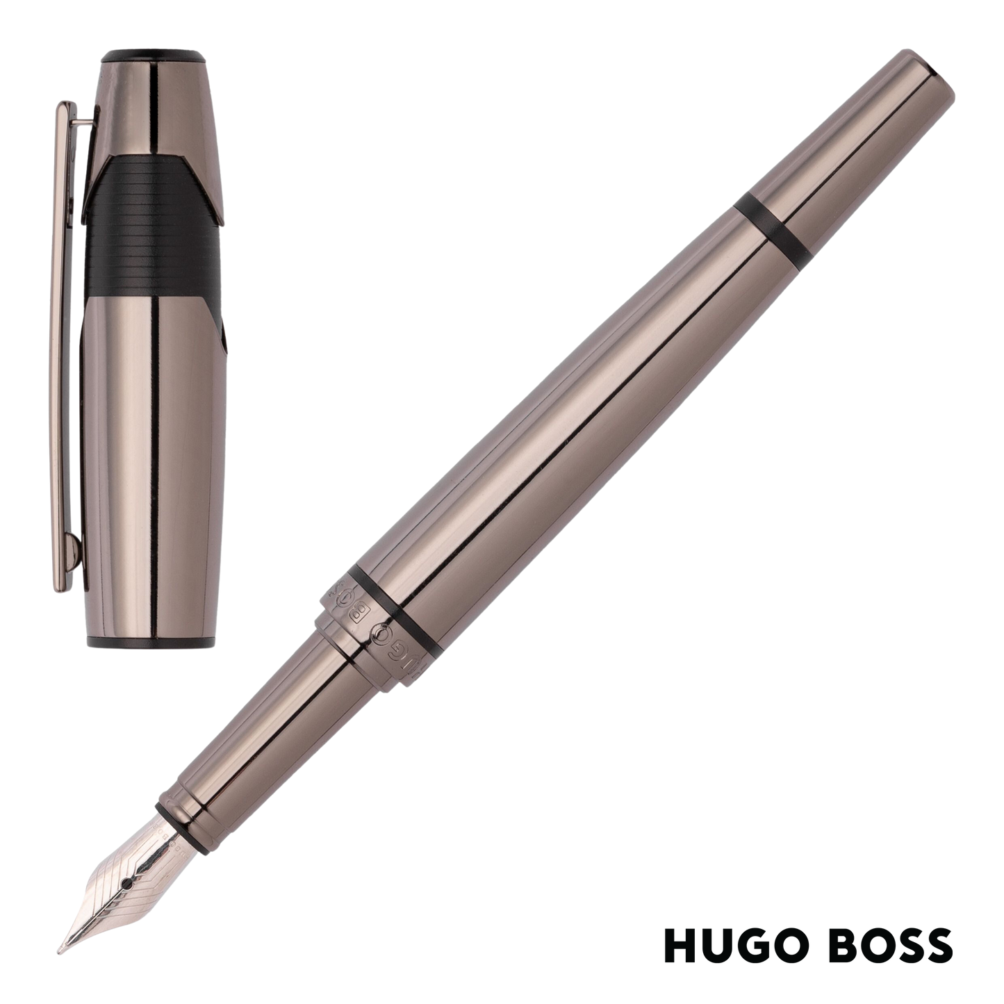 Hugo Boss Pen Chevron Black Fountain  (HSS2522D)