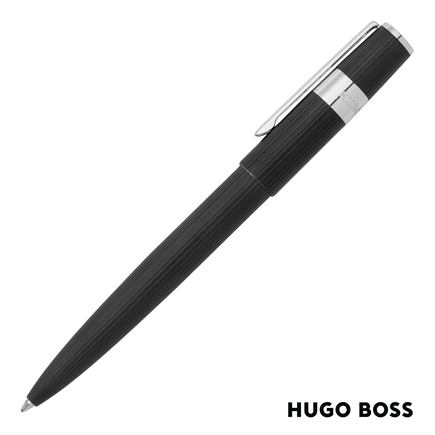 Hugo Boss Pen Gear Pinstripe Black/Chrome Ballpoint (HSV2854A)