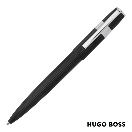 Hugo Boss Pen Gear Pinstripe Black/Chrome Ballpoint (HSV2854A)