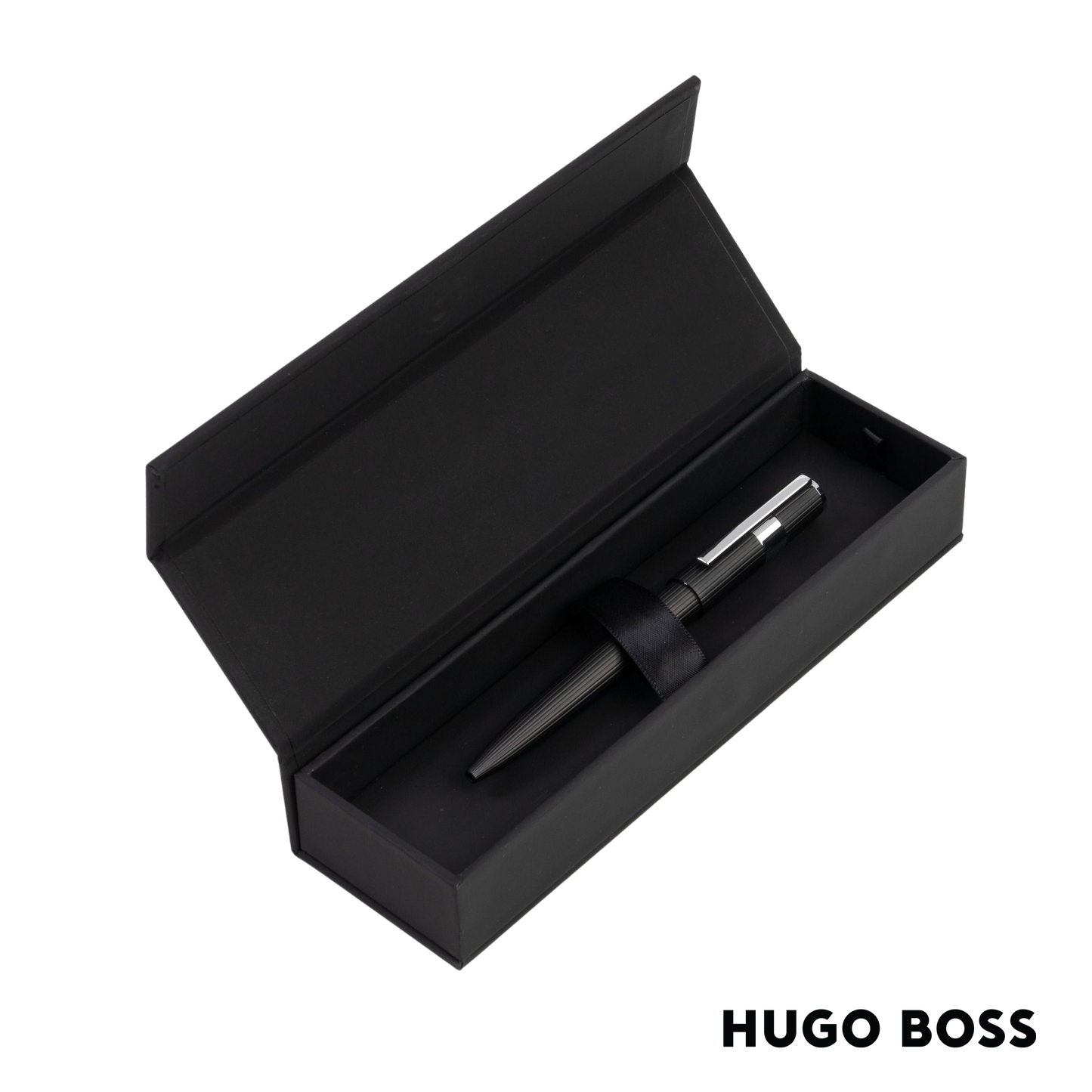 Hugo Boss Pen Gear Pinstripe Black/Chrome Ballpoint (HSV2854A)