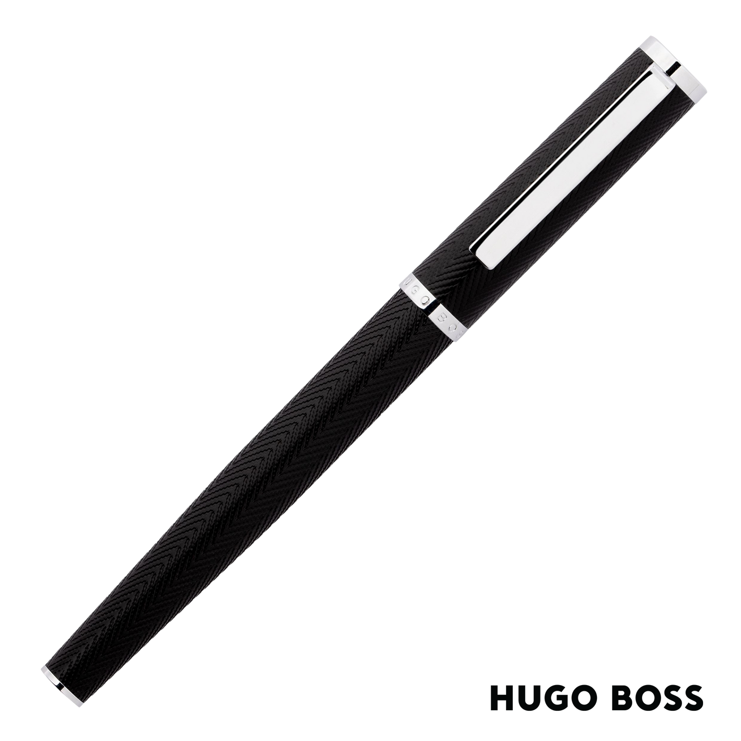 Hugo Boss Pen Formation Herringbone Chrome Rollerball (HSI1065B)