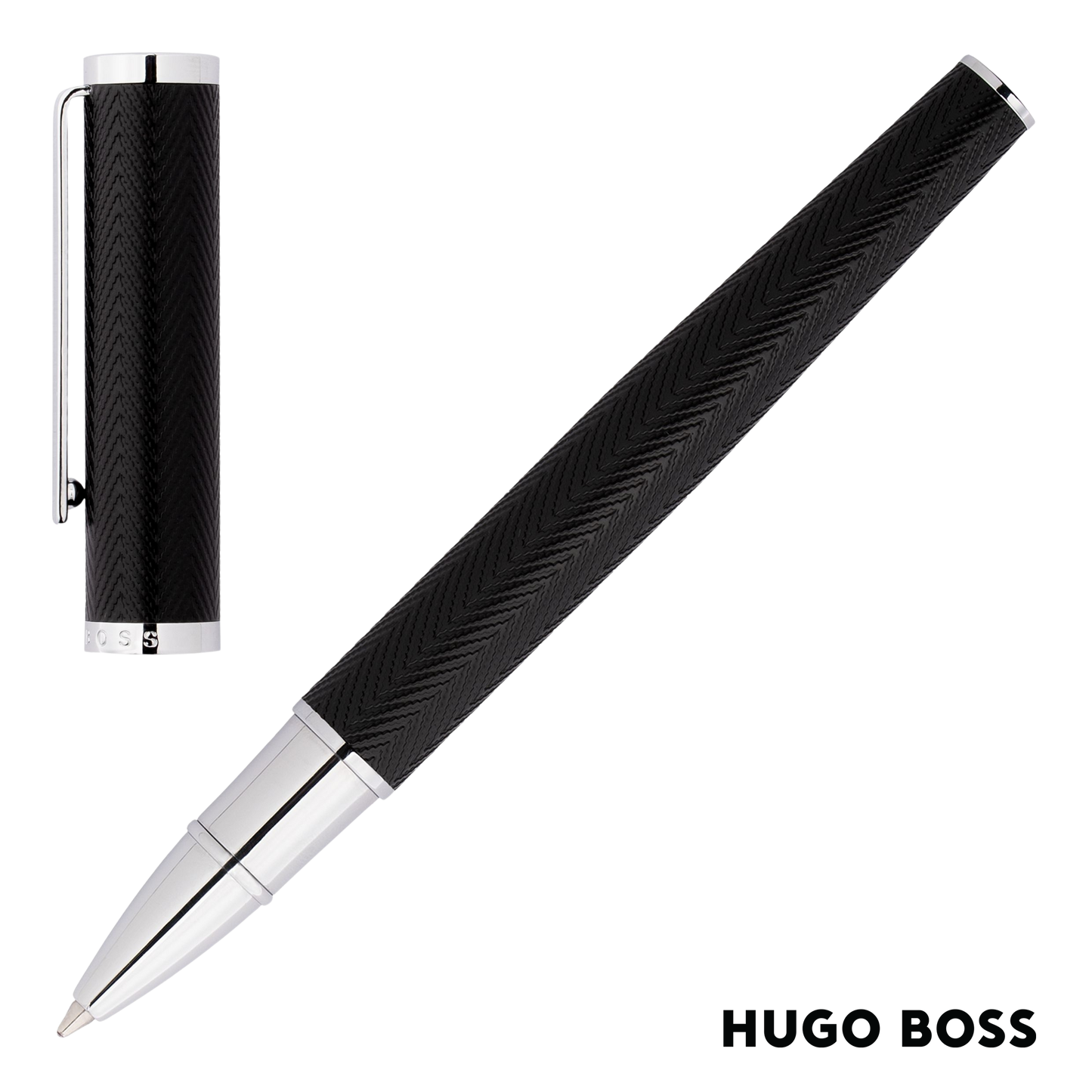 Hugo Boss Pen Formation Herringbone Chrome Rollerball (HSI1065B)