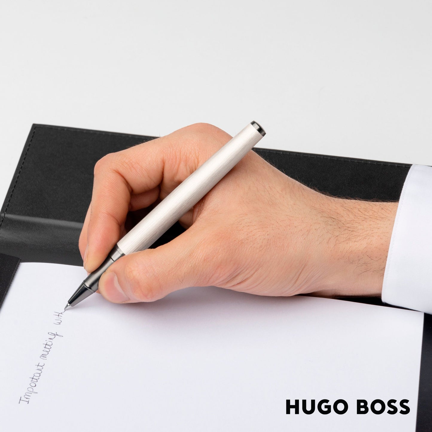 Hugo Boss Pen Rollerball Gear Ribs Chrome (HSV3065B)