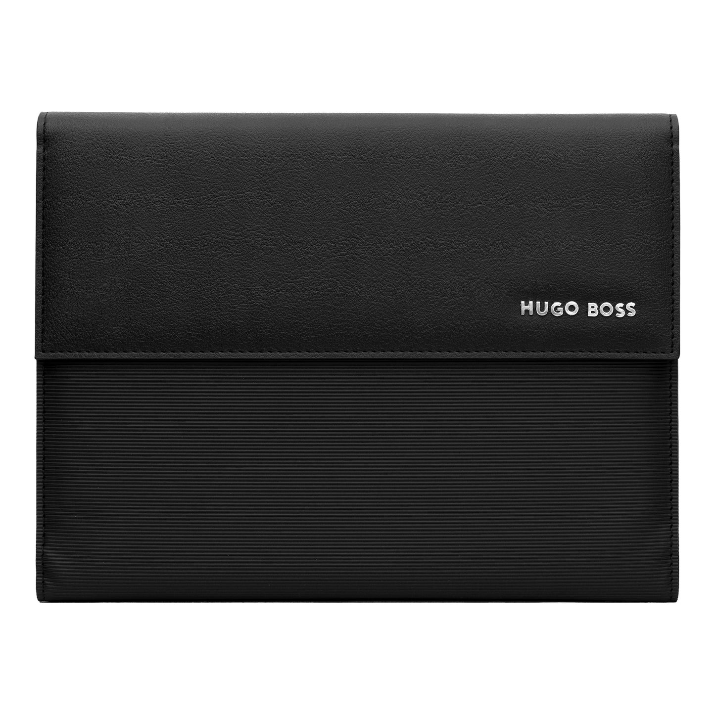Hugo Boss Pen Set Pen Gear Icon Black (HSN2545A) & Pinstripe Black A5 Folder (HDM210A)