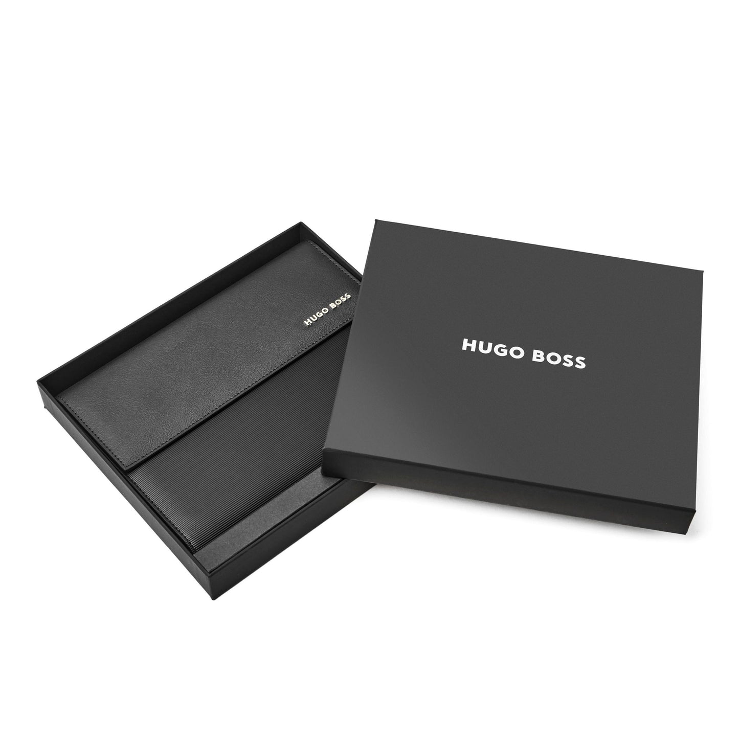 Hugo Boss Pen Set Pen Gear Icon Black (HSN2545A) & Pinstripe Black A5 Folder (HDM210A)