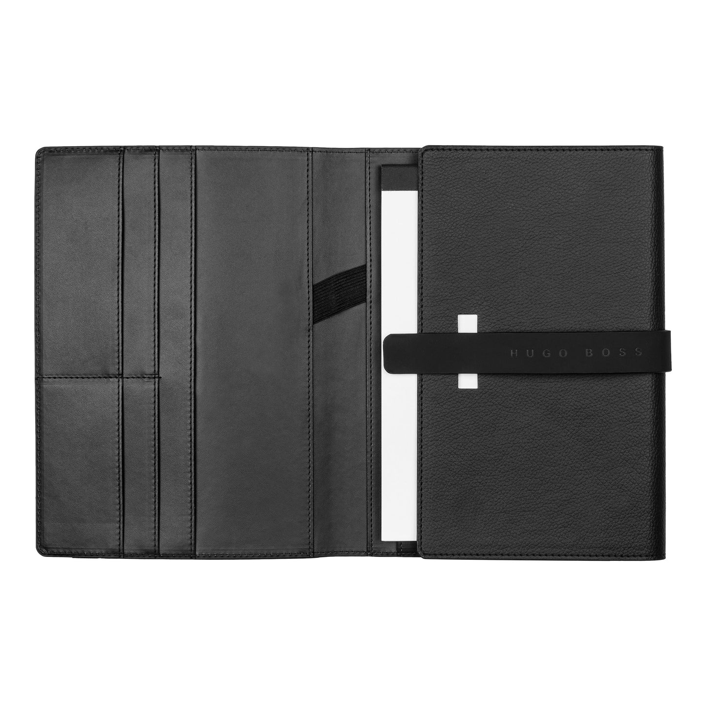 Hugo Boss Pen Set Illusion Gear Black A5 Folder & Illusion Gear Black (HPBM212A)