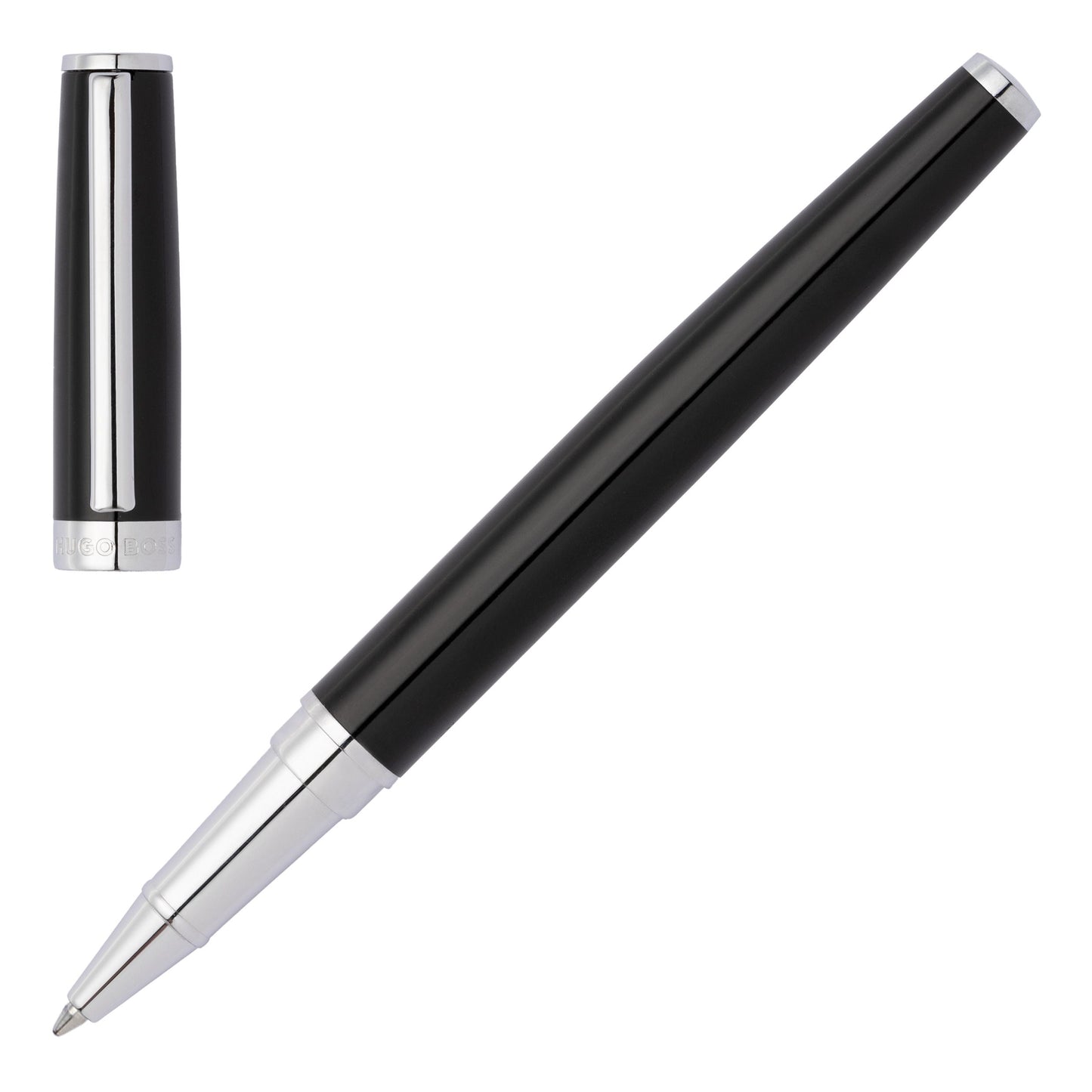 Hugo Boss Pen Set Pen Gear Icon Black (HSN2545A) & Pinstripe Black A5 Folder (HDM210A)