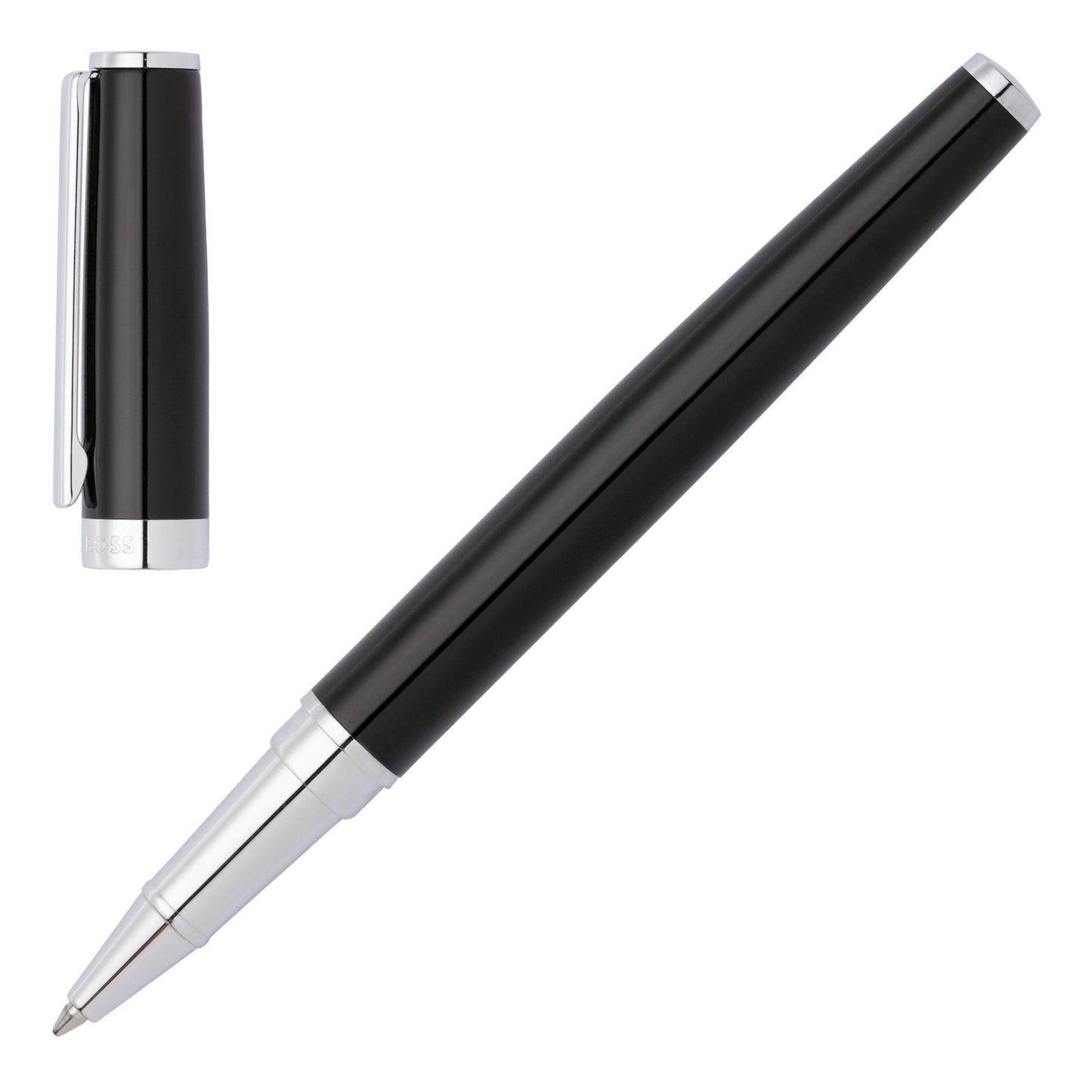 Hugo Boss Pen Set Pen Gear Icon Black (HSN2545A) & Pinstripe Black A5 Folder (HDM210A)